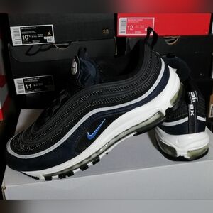 Nike Air Max 97s Black Dark Obsidian University Blue Men US Size 9 Great Cond